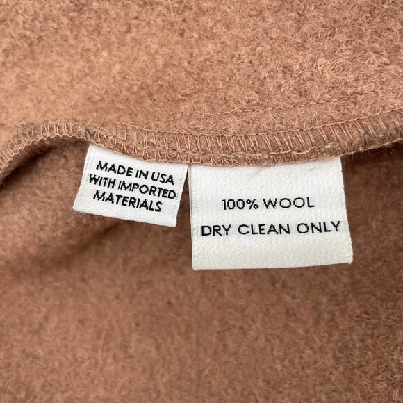 Esby Cora Duster Camel Tan Neutral Boiled Wool Oversized Jacket Cocoon Coat XS/S - Picture 8 of 8